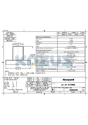 WAN09RSP datasheet - 3.0 dBi ANTENNA