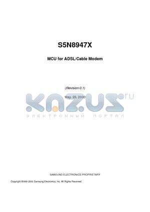 S5N8947X datasheet - MCU for ADSL/Cable Modem