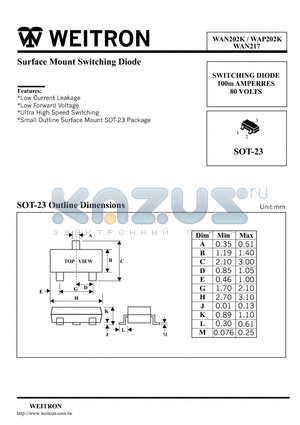 WAN202K datasheet - Surface Mount Switching Diode