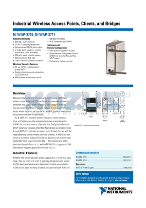 WAP-3701 datasheet - IEEE 802.11g/b compliance / 0 to 60 `C operating temperature