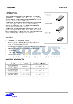 S5T8554B02-L0B0 datasheet - 1 CHIP CODEC