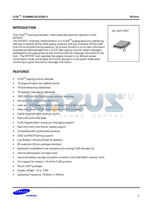 S5T8701 datasheet - FLEX ROAMING DECODER II