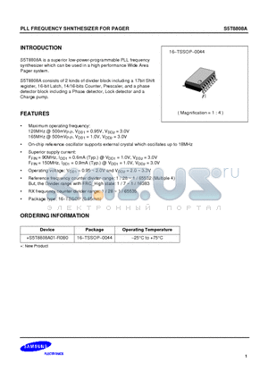 S5T8808A datasheet - PLL FREQUENCY SHNTHESIZER FOR PAGER