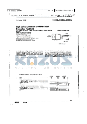 S6000D datasheet - High Voltage, Medium Current Silicon Controlled Rectifiers