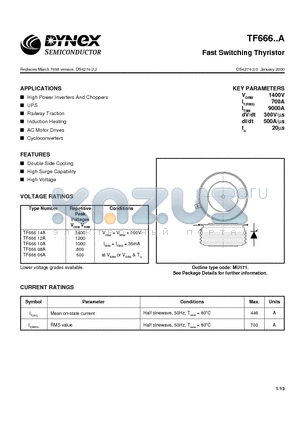 TF66610A datasheet - Fast Switching Thyristor