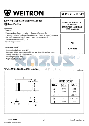 SL12N_10 datasheet - Low VF Schottky Barrier Diodes