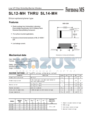 SL13-MH datasheet - Low VF Chip Schottky Barrier Diodes - Silicon epitaxial planer type