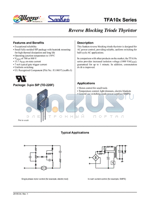 TFA108 datasheet - Reverse Blocking Triode Thyristor