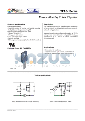 TFA58S datasheet - Reverse Blocking Triode Thyristor