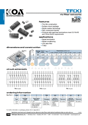 TFAQ20T datasheet - r/c filter networks