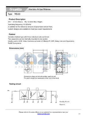 TFB-3D datasheet - Filter Coils