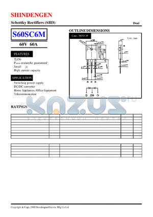 S60SC6M datasheet - Schottky Rectifiers (SBD)(60V 60A)