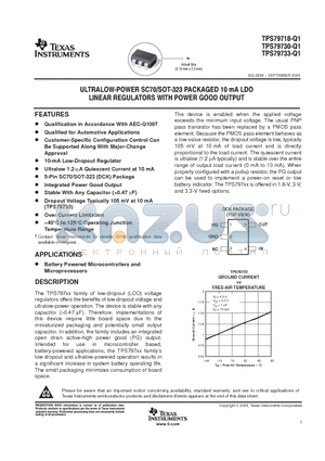 TPS79733-Q1 datasheet - ULTRALOW-POWER SC70/SOT-223 PACKAGED 10MA LDO LINEAR REGULATORS WITH POWER GOOD OUPUT