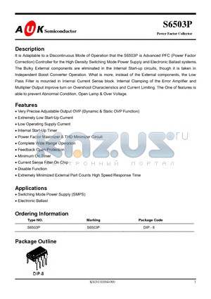 S6503P datasheet - Power Factor Collector