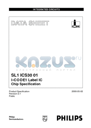 SL1ICS3001U/N5D datasheet - I.CODE1 Label IC Chip Specification