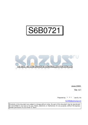 S6B0721X01-XXXN datasheet - 132 SEG / 65 COM DRIVER & CONTROLLER FOR STN LCD