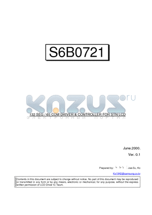 S6B0721X11-B0CY datasheet - 132 SEG / 65 COM DRIVER & CONTROLLER FOR STN LCD