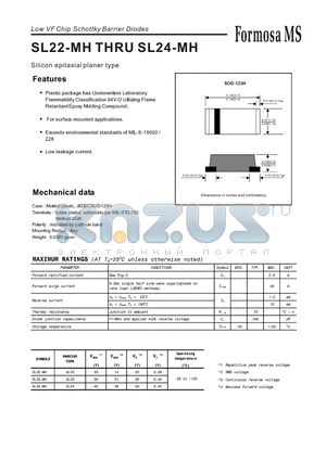SL23-MH datasheet - Low VF Chip Schottky Barrier Diodes - Silicon epitaxial planer type