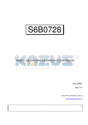 S6B0728 datasheet - 132 SEG / 128 COM DRIVER & CONTROLLER FOR STN LCD