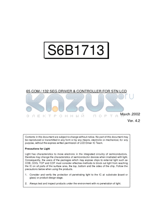 S6B1713A05-B0CY datasheet - 65 COM / 132 SEG DRIVER & CONTROLLER FOR STN LCD