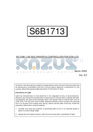 S6B1713A05-B0CZ datasheet - 65 COM / 132 SEG DRIVER & CONTROLLER FOR STN LCD