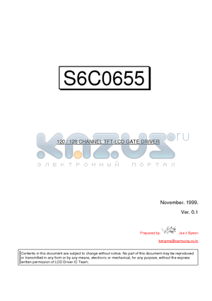 S6C0655 datasheet - 120 / 128 CHANNEL TFT-LCD GATE DRIVER