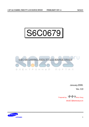 S6C0679 datasheet - 6 BIT 420 CHANNEL RSDS TFT-LCD SOURCE DRIVER