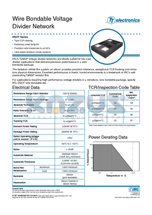 WBD-DSOT143-00-1002-1002 datasheet - Wire Bondable Voltage Divider Network