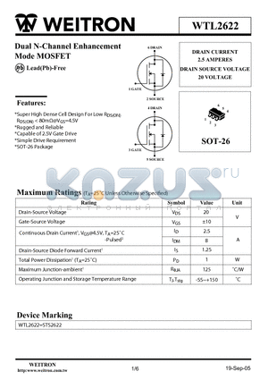 STS2622 datasheet - Dual N-Channel Enhancement Mode MOSFET