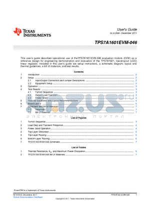 TPS7A1601EVM-046 datasheet - TPS7A1601EVM-046