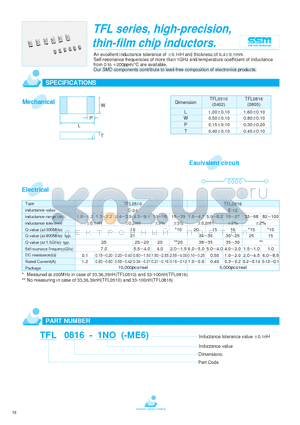 TFL0816-E-12 datasheet - high-precision, thin-film chip inductors.