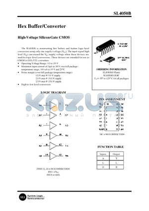 SL4050BD datasheet - Hex Buffer/Converter