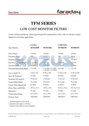 TFM0675F datasheet - LOW COST MONITOR FILTERS