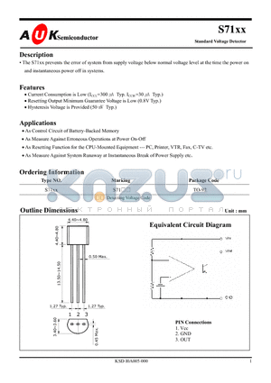 S7123 datasheet - Standard Voltage Detector