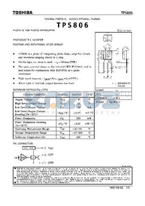 TPS806 datasheet - TOSHIBA PHOTO IC SILICON EPITAXIAL PLANAR