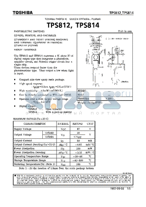 TPS812 datasheet - TOSHIBA PHOTO IC SILICON EXITAXIAL PLANAR