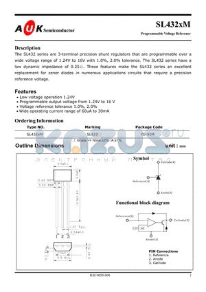 SL432AM datasheet - Programmable Voltage Reference