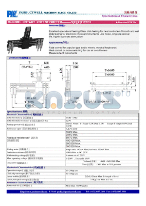 S712FD1 datasheet - ROTARY POTENTIOMETER