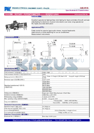 S712HA1 datasheet - ROTARY POTENTIOMETER