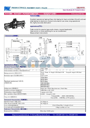 S712HB1 datasheet - ROTARY POTENTIOMETER