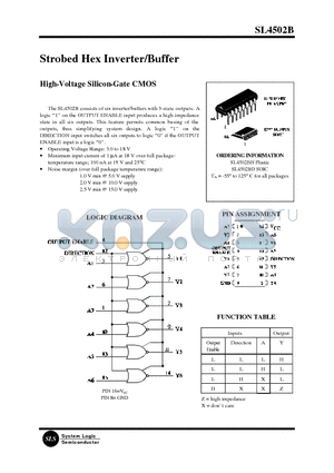 SL4502BD datasheet - Strobed Hex Inverter/Buffer