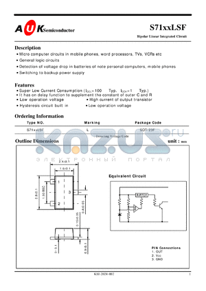 S7133LSF datasheet - Bipolar Linear Integrated Circuit