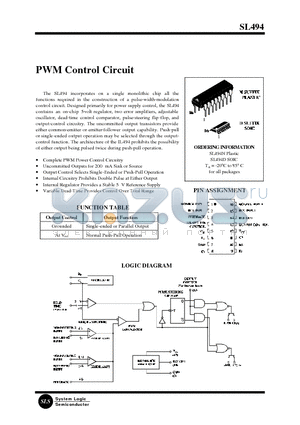 SL494 datasheet - PWM Control Circuit