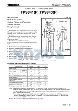 TPS843 datasheet - Silicon Epitaxial Planar