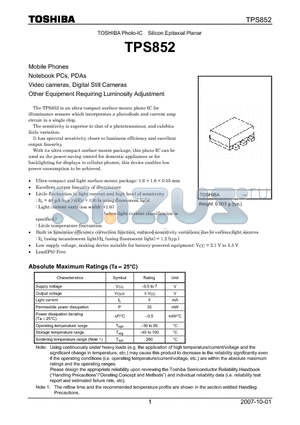 TPS852 datasheet - Silicon Epitaxial Planar