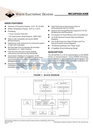 WC32P020-XQ2M datasheet - 16 32-Bit General-Purpose Data and Address Registers