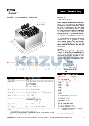 WCD datasheet - WILMAR Protective Relays