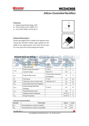 WCD4C60S datasheet - Silicon Controlled Rectifiers