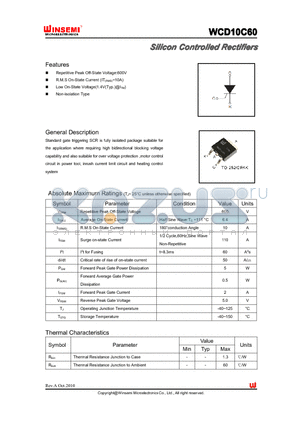 WCD10C60 datasheet - Silicon Controlled Rectifiers