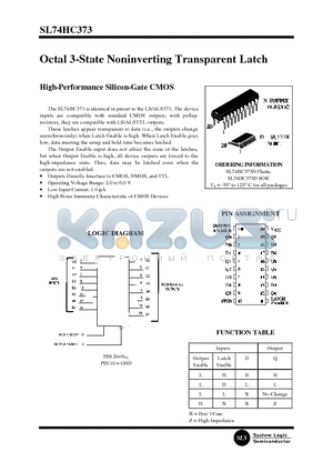 SL74HC373D datasheet - Octal 3-State Noninverting Transparent Latch